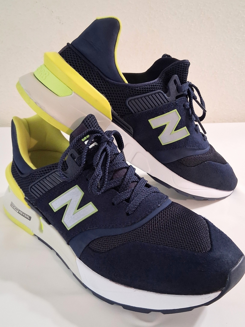 New Balance 997 Sport Men’s Navy and Neon Running Sneakers